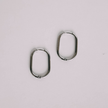 Load image into Gallery viewer, Oval Silver Hoops - Simple Everyday Classics