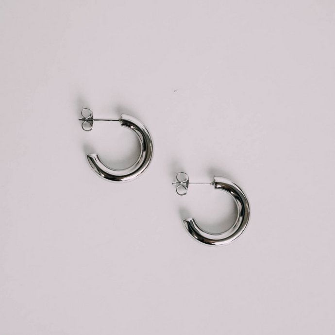 Everyday Silver Hoops (size small)