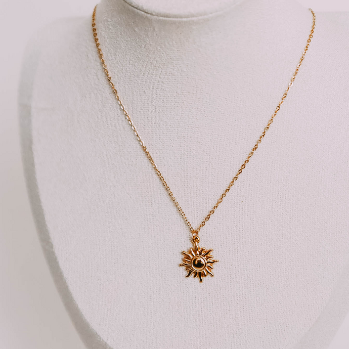 Golden Sun Necklace ( Waterproof/Nontarnish)