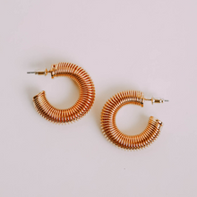 Load image into Gallery viewer, Spiral Gold Hoops
