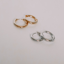 Load image into Gallery viewer, gold and silver hoop earrings