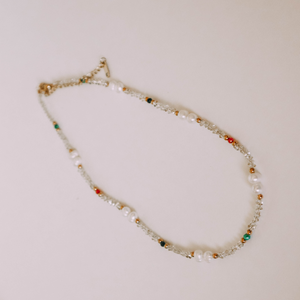 Crystal Pearl Glam Necklace
