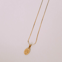Load image into Gallery viewer, Miraculous Medal charm on a gold slink chain
