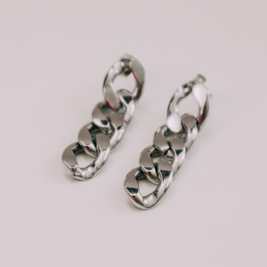Rome Chain Statement Earrings - Silver
