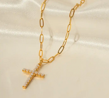 Load image into Gallery viewer, Pearl Cross Necklace