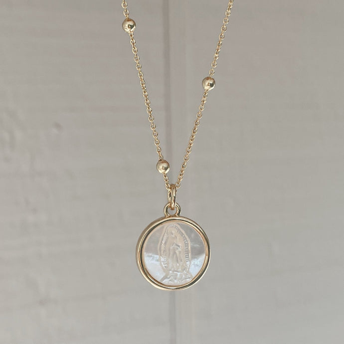 Mother Mary Pearl Necklace