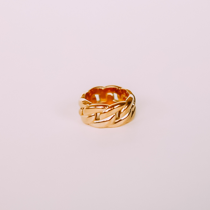 Thick Knit Gold Waterproof Ring