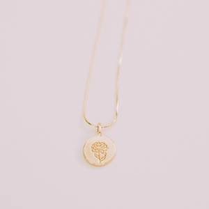 Stamped Flower Necklace