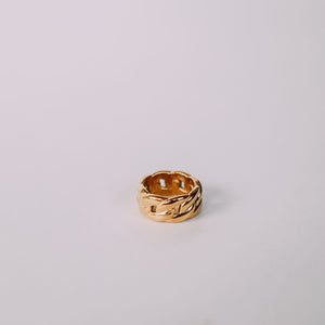 Thick Knit Gold Waterproof Ring