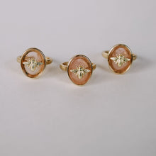 Load image into Gallery viewer, Pink Stone Bee Ring