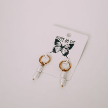 Load image into Gallery viewer, Mini Pearl Hoop Earrings (18k gold filled)