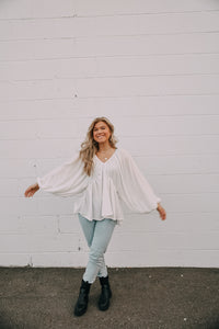 Piper White Flowy Top